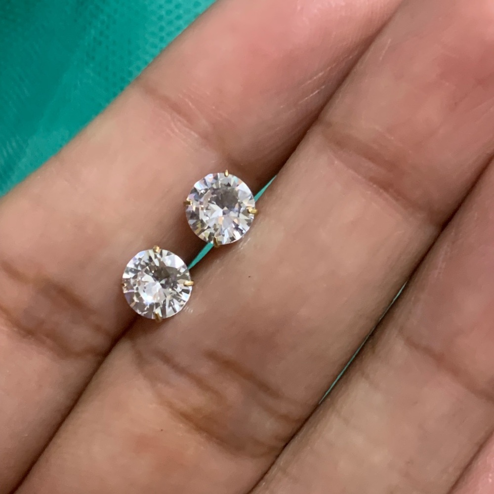 14k Gold 6MM CZ Studs